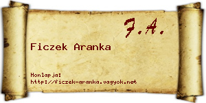 Ficzek Aranka névjegykártya